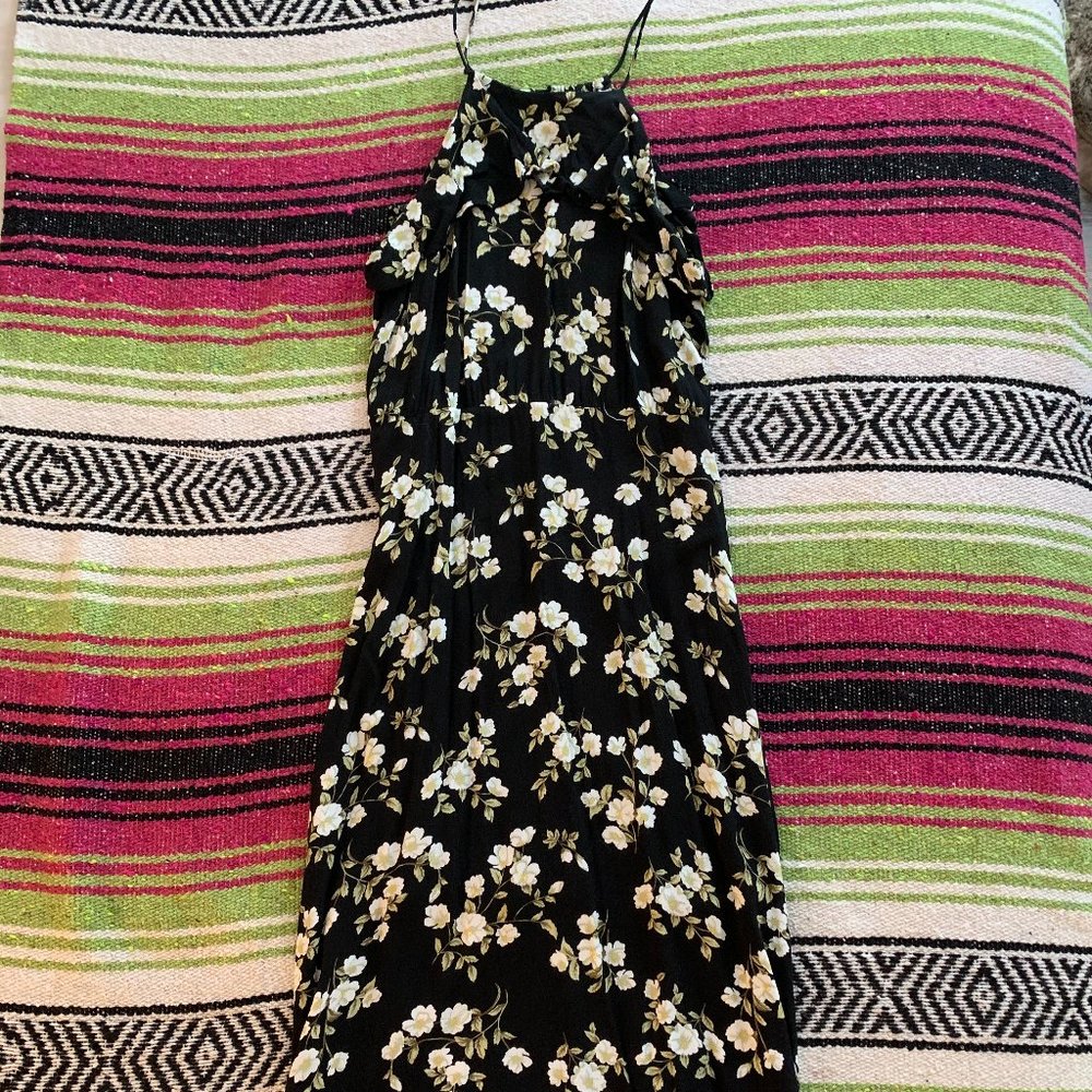 Lumiere Midi Black//White Floral Dress